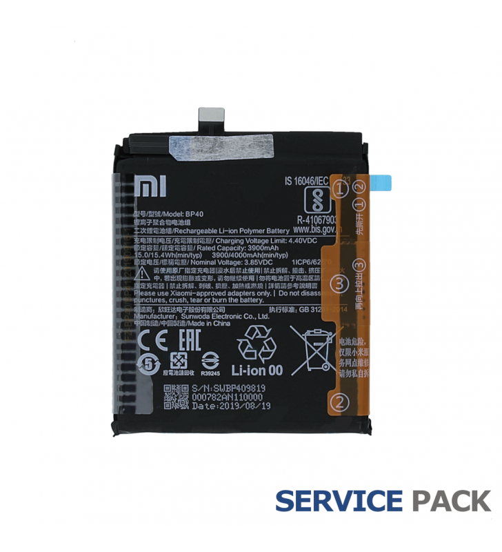 Batería BP40 para Xiaomi Mi 9T Pro / Redmi 9T 46BP40A08093 Service Pack