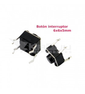 Botón Mini Interruptor H013-11 6x6x5mm 4 pines