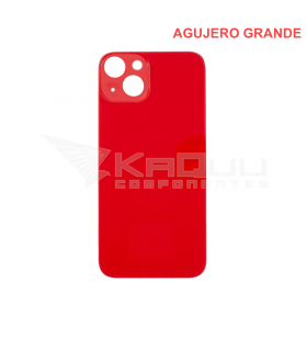 Tapa Bateria back Cover Agujero Grande para iPhone 14 A2882 A2649 Rojo