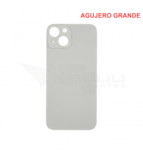 Tapa Bateria back Cover Agujero Grande para iPhone 14 A2882 A2649 Blanco
