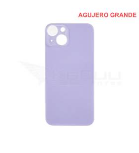 Tapa Bateria back Cover Agujero Grande para iPhone 14 A2882 A2649 Purpura