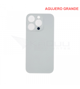 Tapa Batería Back Cover Agujero Grande para iPhone 14 Pro A2890 A2650 Blanco