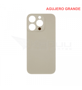 Tapa Batería Back Cover Agujero Grande para iPhone 14 Pro A2890 A2650 Dorado