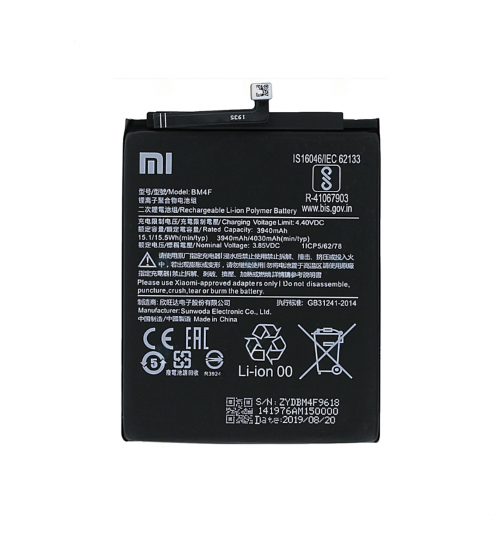 Batería BM4F Xiaomi Mi 9 Lite MI9 Lite, CC9, CC9e, Mi A3 M1904F3BG M1906F9SH 46BM4FA04193 Service Pack