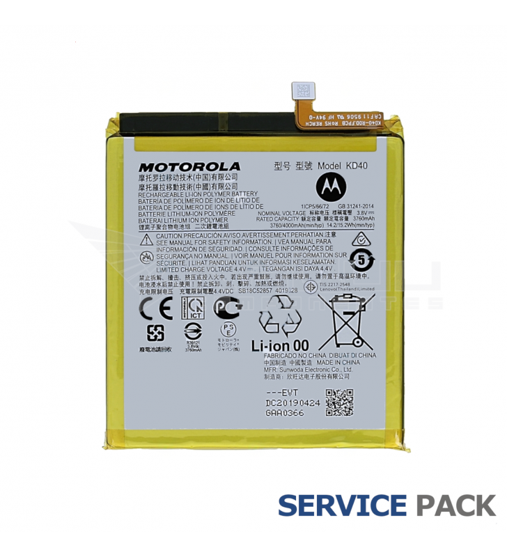 Batería KD40 Motorola Moto G8 Plus XT2019-2 SB18C52857 Service Pack