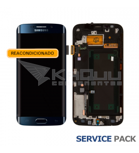 Pantalla Galaxy S6 Edge Azul con Marco Lcd G925F Service Pack Reacondicionado