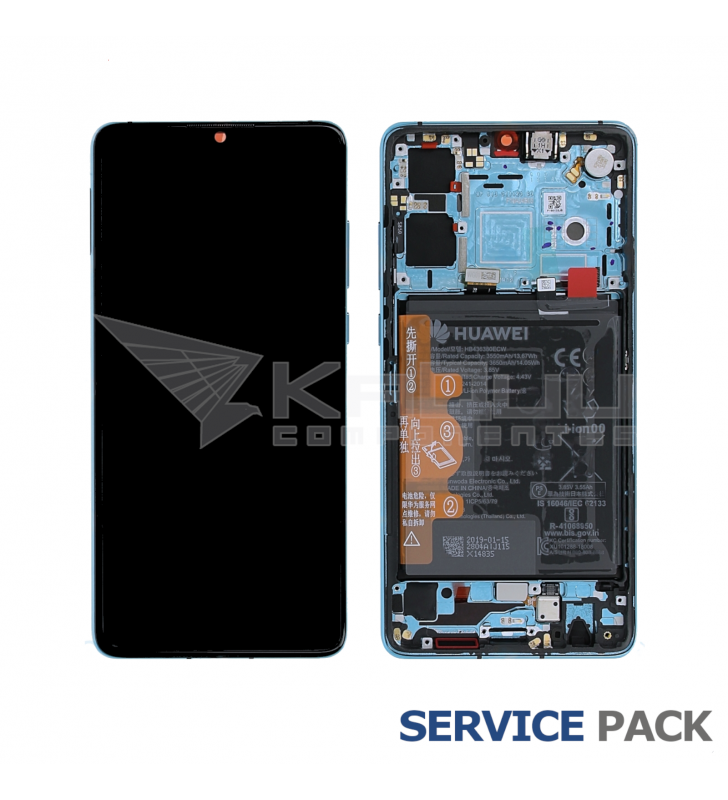 Pantalla Lcd Huawei P30 2019 Azul con Batería ELE-L09 02352NLN Service Pack