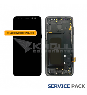 Pantalla Samsung Galaxy A8 2018 Marco Negro Lcd A530F GH97-21406A GH97-21529A Service Pack Reacondicionada