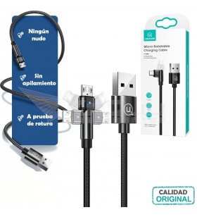 Cable GIRATORIO de carga y datos USB a micro USB 1m