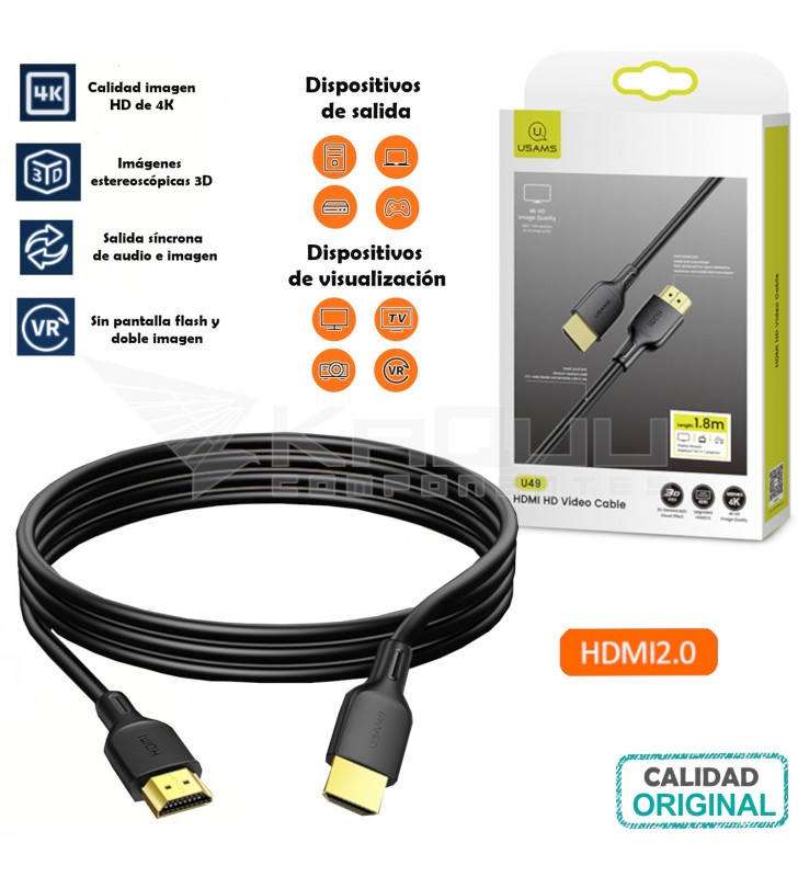 Cable de vídeo HD HDMI 1.8M U49 SJ426HD01