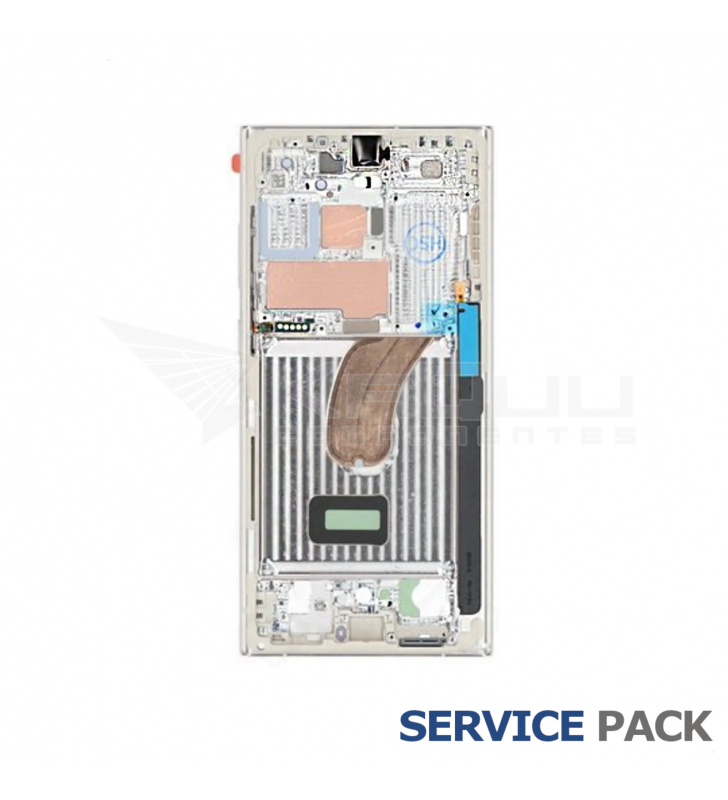 Chasis Marco Intermedio Lcd Samsung Galaxy S23 Ultra Crema S918B GH96-15833B Service Pack