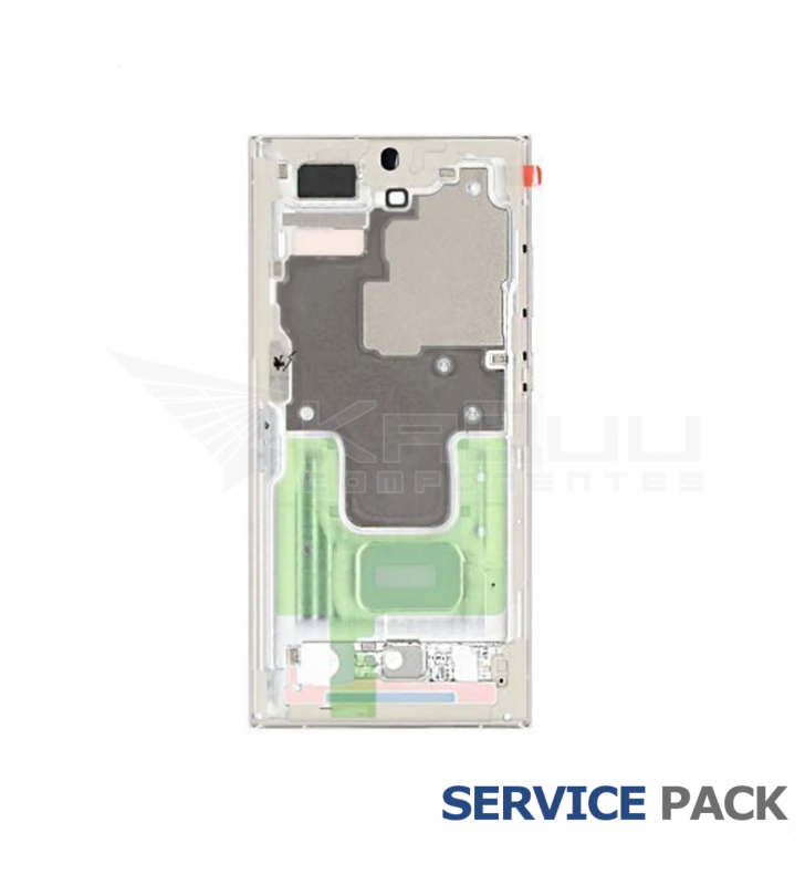 Chasis Marco Intermedio Lcd Samsung Galaxy S23 Ultra Crema S918B GH96-15833B Service Pack
