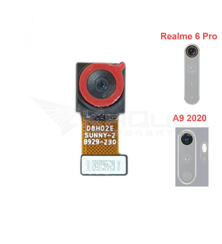 Flex Cámara Trasera para Oppo A9 2020 CPH1937, Realme 6 Pro RMX2061, Reno2 Z CPH1945 8Mpx UltraWide