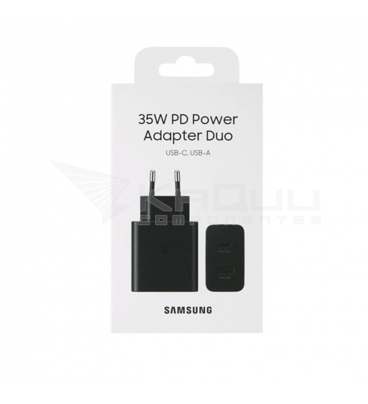 Cargador Samsung EP-TA220NBEGEU Duo 35W Negro