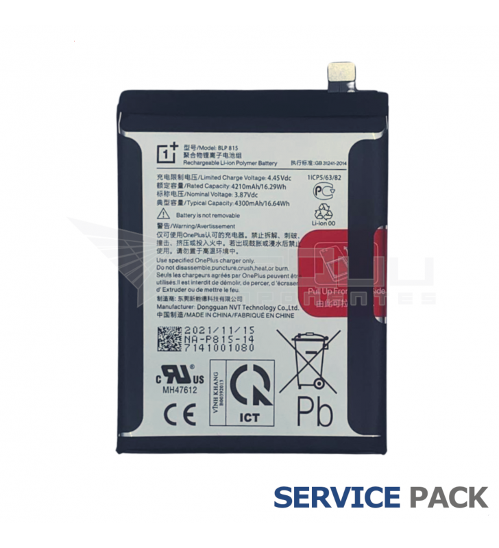 Batería 4210mAh OnePlus Nord N10 BE2029 1031100035 Service Pack