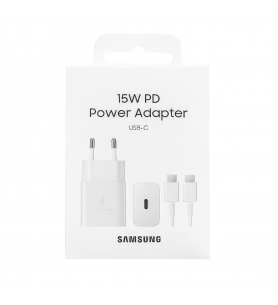 Cargador Samsung EP-T1510XWEGEU con Cable USB-C 1.5m 15W Carga Rápida Blanco