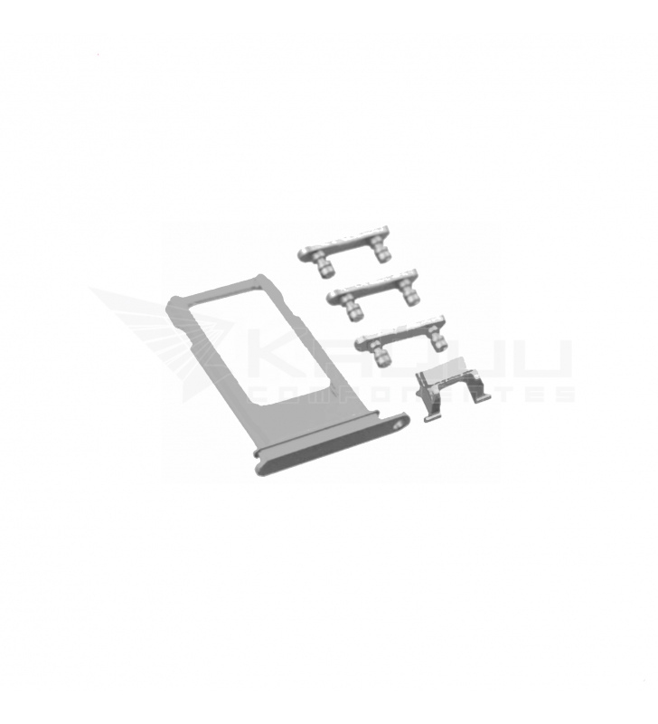 Set Soporte Bandeja Sim para Iphone 7 A1660 A1778 Plata