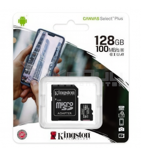 Tarjeta Memoria Kingston Canvas Select Plus 128GB microSD Clase 10 100MBs