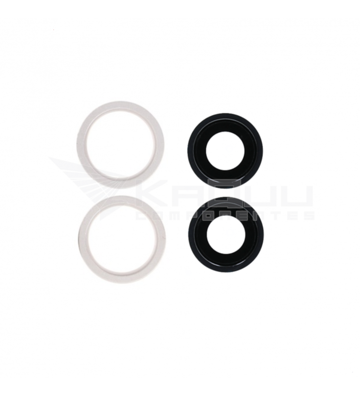 Set de 2 Lentes con Anillo Embellecedor para iPhone 13 / 13 Mini A2482 A2481 Blanco
