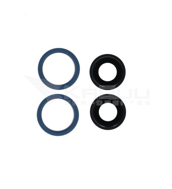 Set de 2 Lentes con Anillo Embellecedor para iPhone 13 / 13 Mini A2482 A2481 Azul