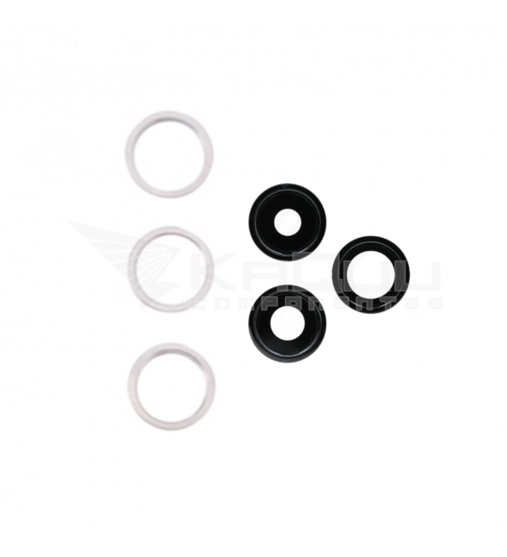 Set de 3 Lentes con Anillo Embellecedor para iPhone 13 Pro / 13 Pro Max A2483 A2484 Blanco