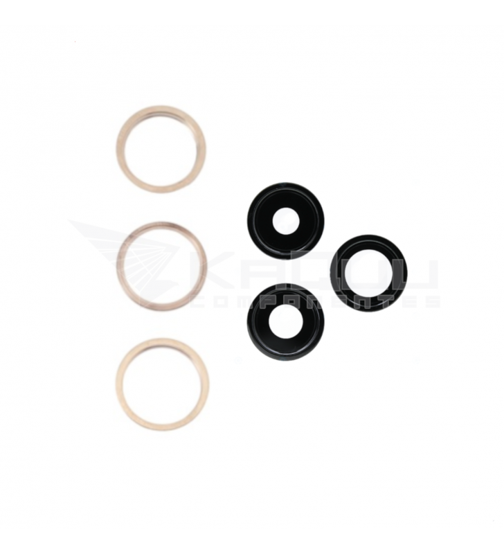 Set de 3 Lentes con Anillo Embellecedor para iPhone 13 Pro / 13 Pro Max A2483 A2484 Dorado