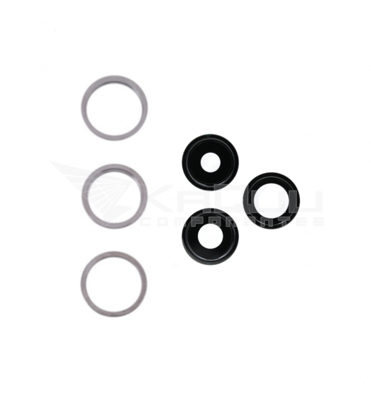 Set de 3 Lentes con Anillo Embellecedor para iPhone 13 Pro / 13 Pro Max A2483 A2484 Negro