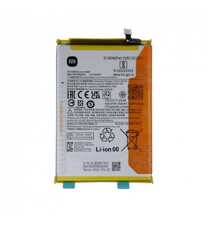Batería BN5K BN5L 4900mAh Xiaomi Redmi 12C 22120RN86G 1330101000105B Service Pack