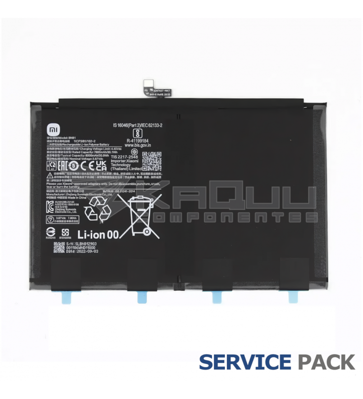 Batería BN81 8000mAh Xiaomi Redmi Pad 22081283G 1330101000107A Service Pack
