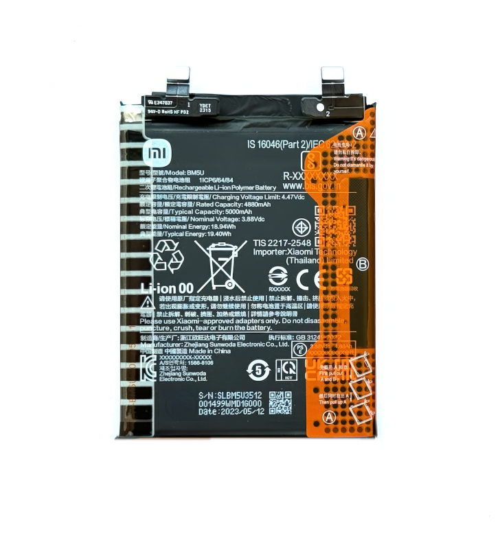 Bateria BM5U 5000mAh Xiaomi Redmi Note 13 Pro Plus 23090RA98C 1330103000037B Service Pack