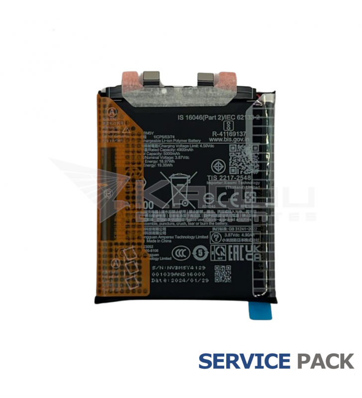 Bateria BM5Y Xiaomi 14 Ultra 24031PN0DC 1330102000123B Service Pack