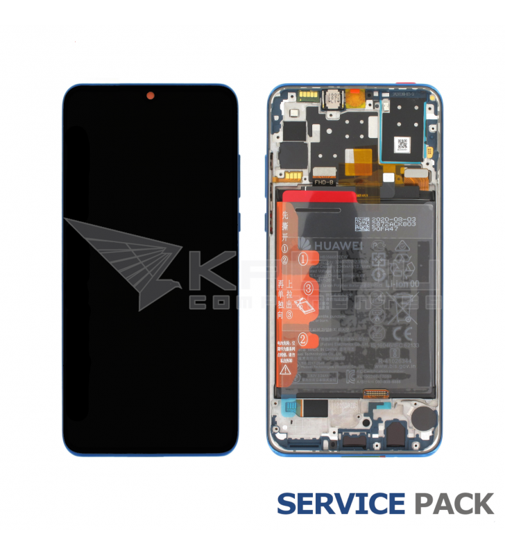 Pantalla Lcd Huawei P30 Lite MAR-LX1M MAR-LX21BX New Edition 24mpx Marco Azul con Batería 02352PJP Service Pack