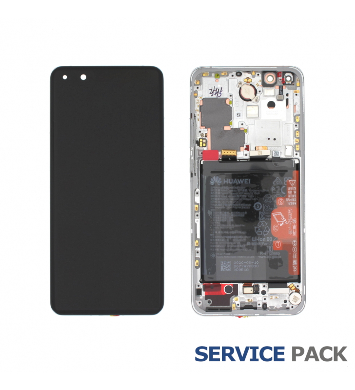 Pantalla Lcd Huawei P40 Pro ELS-NX9 ELS-N09 Marco Blanco con Batería 02353PJG Service Pack