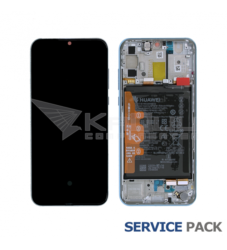 Pantalla Lcd Huawei P Smart S, Y8P AQM-LX1 Marco Breathing Crystal con Batería 02353PNU Service Pack