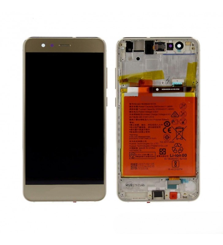 Pantalla Lcd Huawei P10 Lite WAS-L03T Marco Dorado con Batería 02351FSN Service Pack