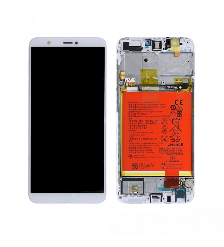 Pantalla Lcd Huawei P Smart FIG-L31 Marco Blanco con Batería 02351SVE Service Pack