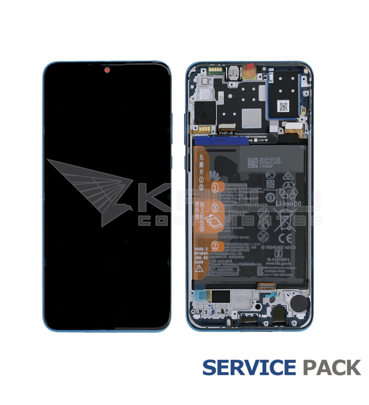 Pantalla Lcd Huawei P30 Lite 2019 MAR-LX1A 48Mpx Marco Blanco con BaterÍa 02352RQC Service Pack