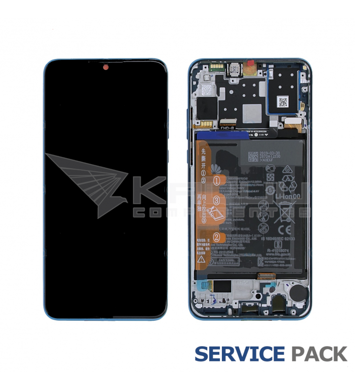 Pantalla Lcd Huawei P30 Lite 2019 MAR-LX1A 48Mpx Marco Azul con Batería 02352RQA Service Pack