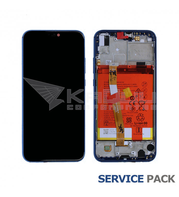 Pantalla Lcd Huawei P20 Lite ANE-TL00 ANE-LX1 Marco Azul con Batería 02351XUA Service Pack