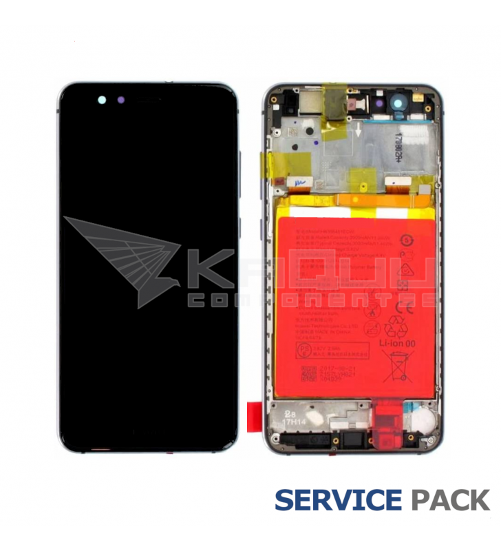 Pantalla Lcd Huawei P10 Lite WAS-L03T Marco Negro con Batería 02351FSG Service Pack