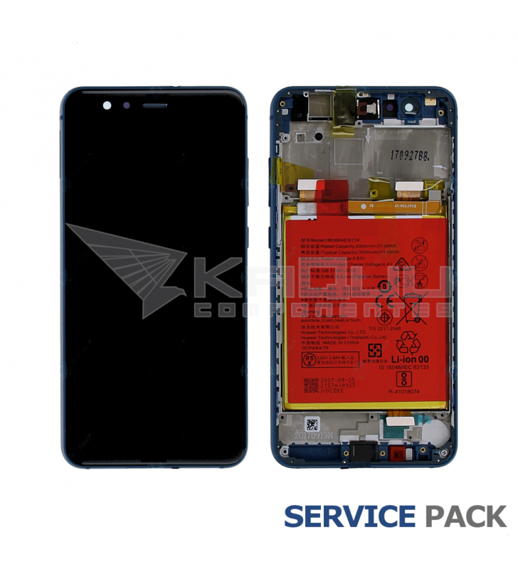 Pantalla Lcd Huawei P10 Lite WAS-L03T Marco Azul con Batería 02351FSL Service Pack