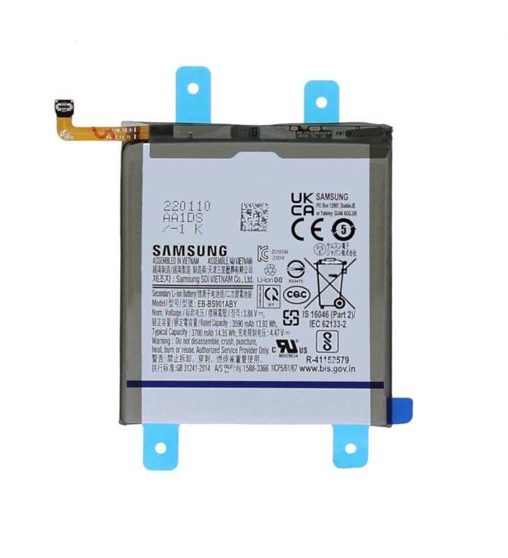 Batería EB-BS901ABY para Samsung Galaxy S22 S901B GH82-27494A Service Pack