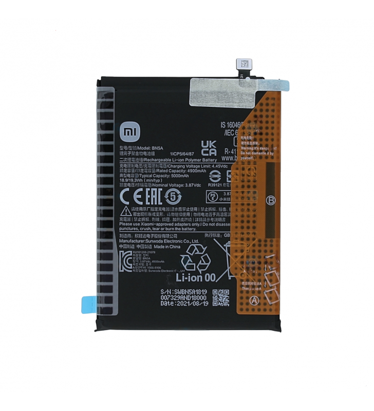 Batería BN5A Xiaomi Redmi Note 10 5G M2103K19G, Redmi 10 2021 2106119AG 2106119DG 460200006L5Z Service Pack