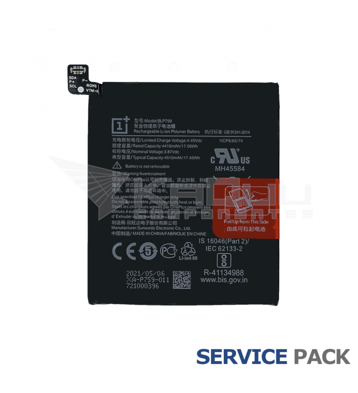Batería BLP759 Oneplus 8 Pro IN2020 1031100013 Service Pack