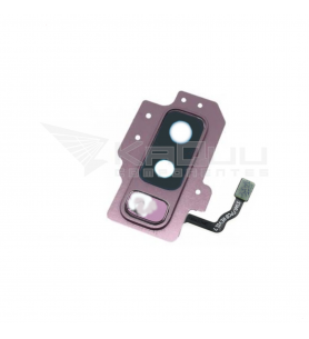 Embellecedor Cristal Cámara Lente + Lector Huella para Samsung Galaxy S9 Plus Purpura G965F Refurbished