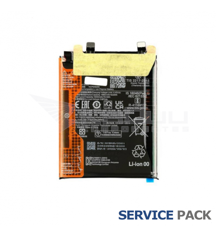 Batería BM5J Xiaomi 12T 22071212AG, 12T Pro 22081212AG 46020000CW1G Service Pack