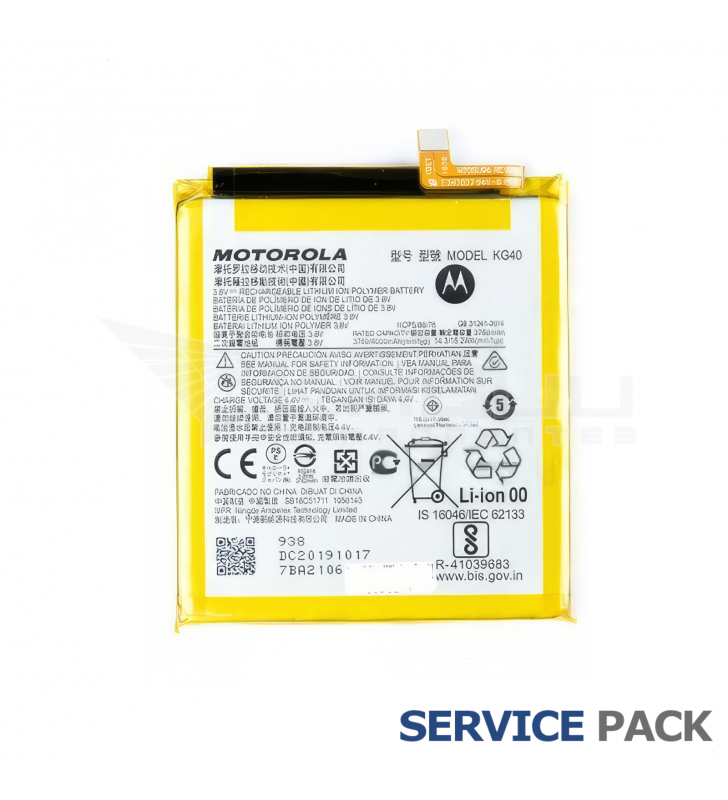 Batería KG40 4000mAh Motorola Moto G8 XT2045, G8 Play XT2015, One Macro SB18C77667 SB18C77666 SB18C51711 SB18C51712 Service Pack