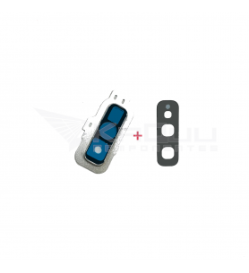 Embellecedor Cristal Cámara Lente para Samsung Galaxy S10E G970F Plata
