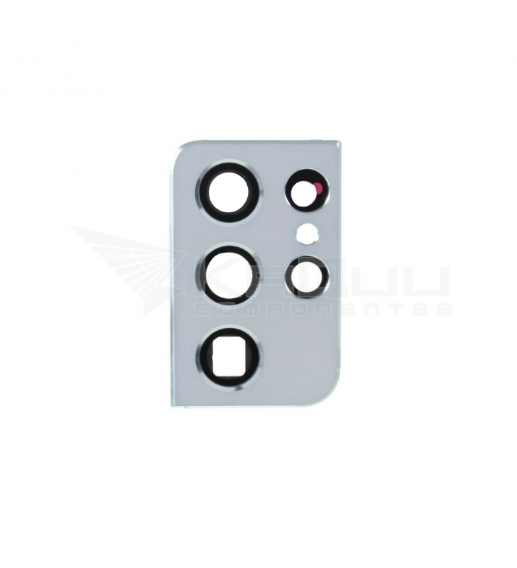 Embellecedor Cristal Cámara Lente para Samsung Galaxy S21 Ultra G998B Plata
