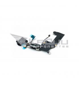 Cable Flex Conector Dock Carga / Microfono / Audio Jack para Iphone 5 / 5G Negro